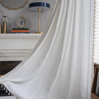 Colorbird White Curtains For Living Room, 94 Inch Length Boho Room Darkening Drapes, 2 Panels Embroidered Country Door Farmhouse
