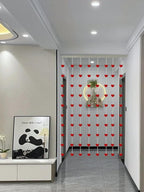 Asian Home Beautiful Acrylic Beaded Curtain - Red Heart