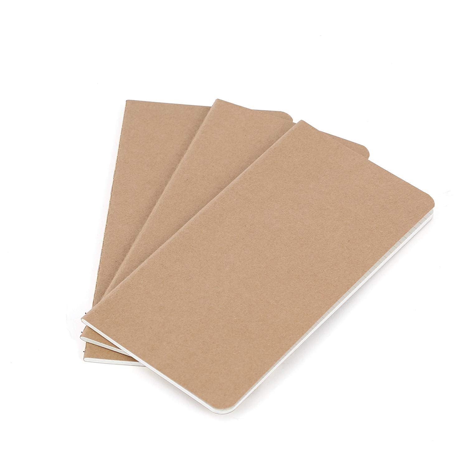 Wanderings Traveler'S Notebook Inserts - 8.25 X 4.25 Inch (21Cm X 11Cm) - Blank Paper - Set Of 3 Notebook Journal Refills For Le