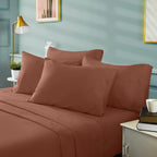 Bysure 6 Pieces Bed Sheets Set(Full, Chocolate Brown) - Hotel Luxury Super Soft 1800 Thread Count 100% Microfiber Sheets With De