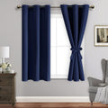 Jiuzhen Blackout Curtains With Tiebacks - Thermal Insulated, Light Blocking And Noise Reducing Grommet Curtain Drapes For Bedroom And Living Room, Set Of 2 Panels, 42 X 54 Inch Length, Navy Blue