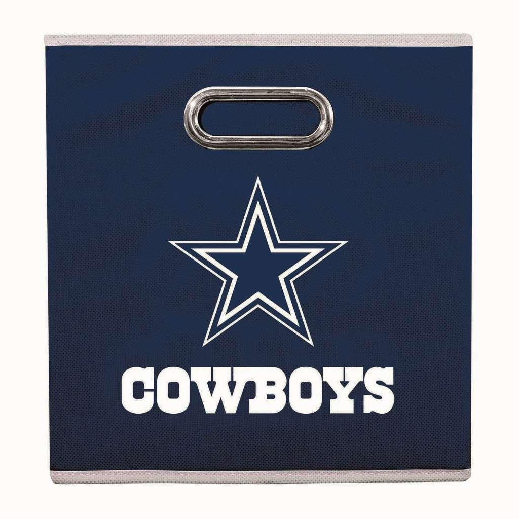 Franklin Sports NFL Dallas Cowboys Collapsible Storage Bin - 11" x 11" Team Specific Folding Cube Storage Container