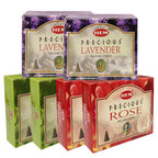Lavender Patchouli Rose Incense Cones & Holder Bundle Variety Pack From Hem Trumiri Insense Insence