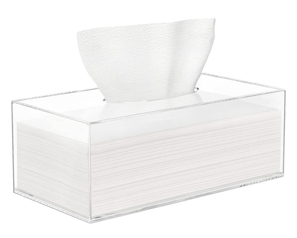 HBlife Tissue Dispenser Box Cover Rectangular Clear Acrylic Mask Case Holder with Magnetic Bottom, Dryer Sheet Holder for Car, B