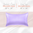 Elegant Comfort Silky And Luxurious 2-Piece Satin Pillowcase Set For Healthier Skin And Hair, Hidden Zipper Closure And Beautifully Packaged, Satin Pillowcase Set, King, Lilac