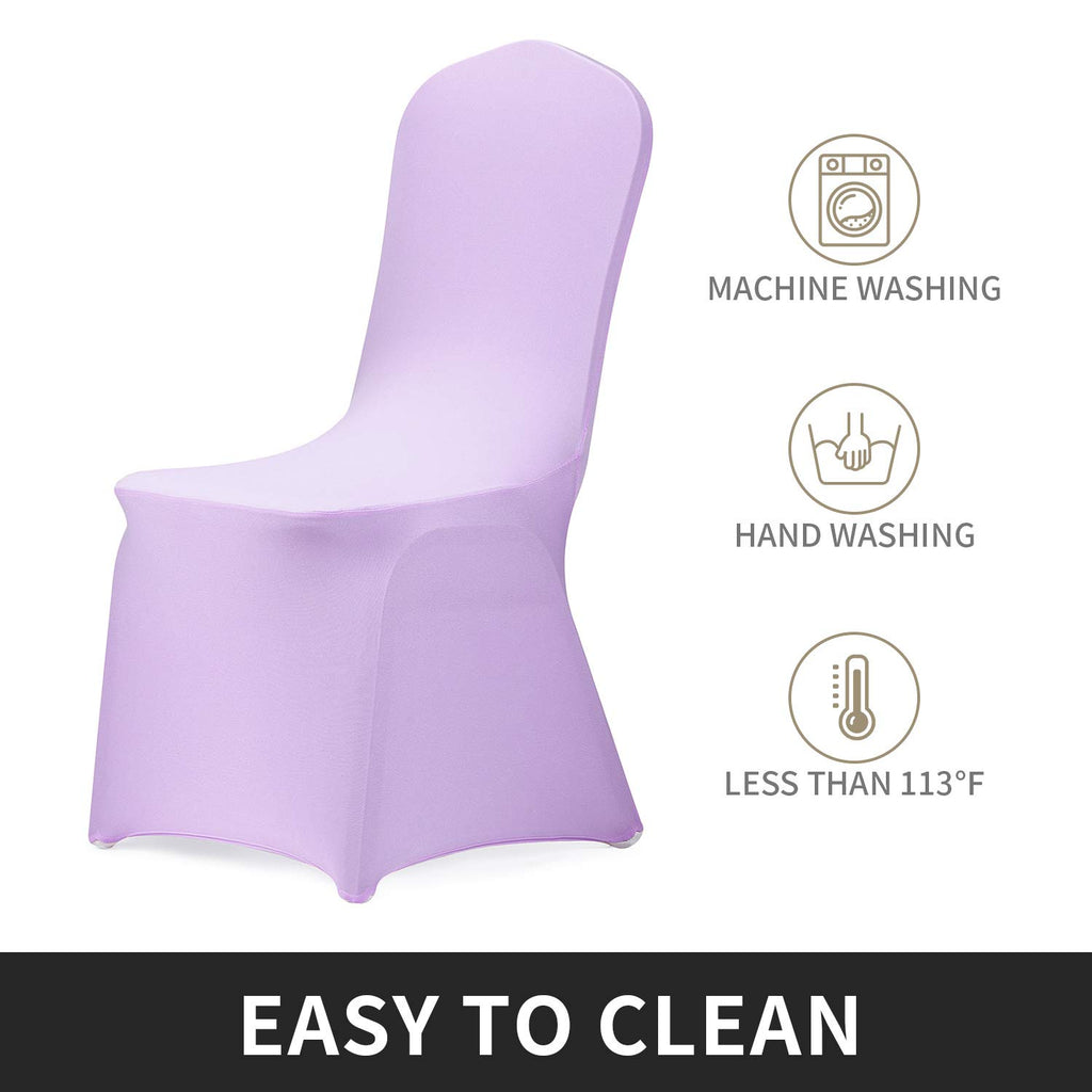 Peomeise Stretch Spandex Chair Cover For Wedding Party Dining Banquet Event (Lavender, 25)