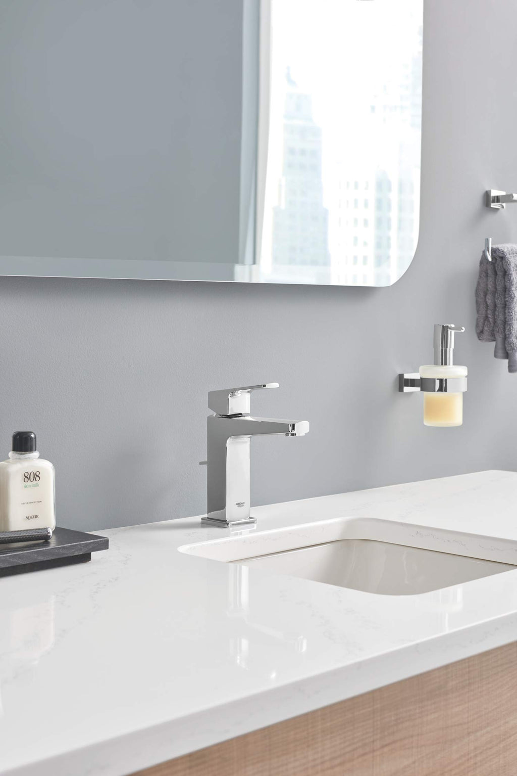 Grohe 40756001 Essentials Cube Soap Dispenser With Holder