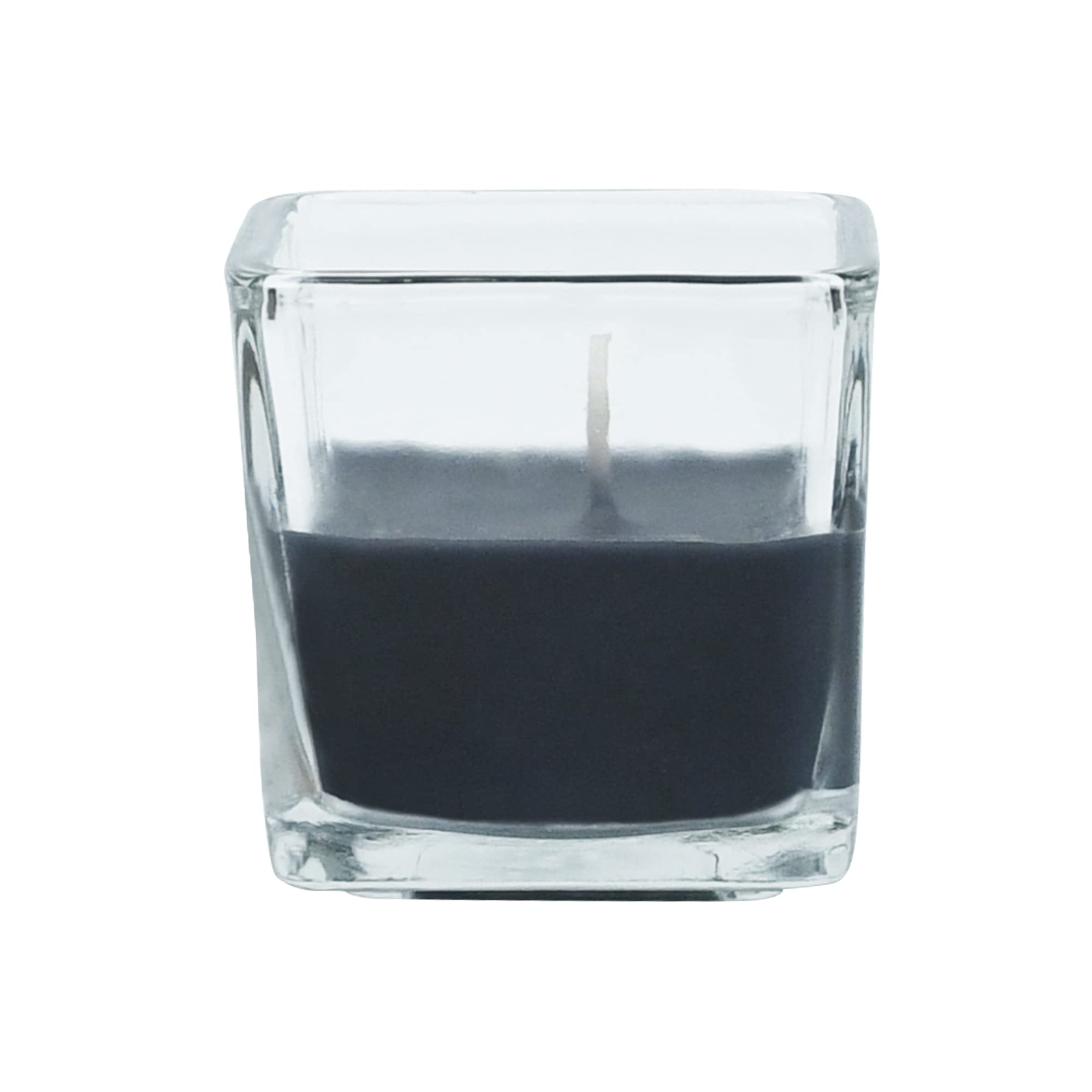 Zest Candle 12-Piece Votive Candles, Black Square Glass