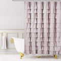 Westweir Ruffle Shower Curtain,84-Inches Extra Long,Ruffled Bathroom Curtains For The Farm House,Boho D  Cor Textured,(Blush Pin