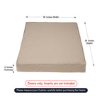 Covers & All Square Outdoor Cushion Covers For Patio Furniture Sets, Water, Tear & Uv Resistant Polyester Cushion Slipcover With Zippers (Pack Of 2) (36' L X 36' W X 4' Thick, Beige)