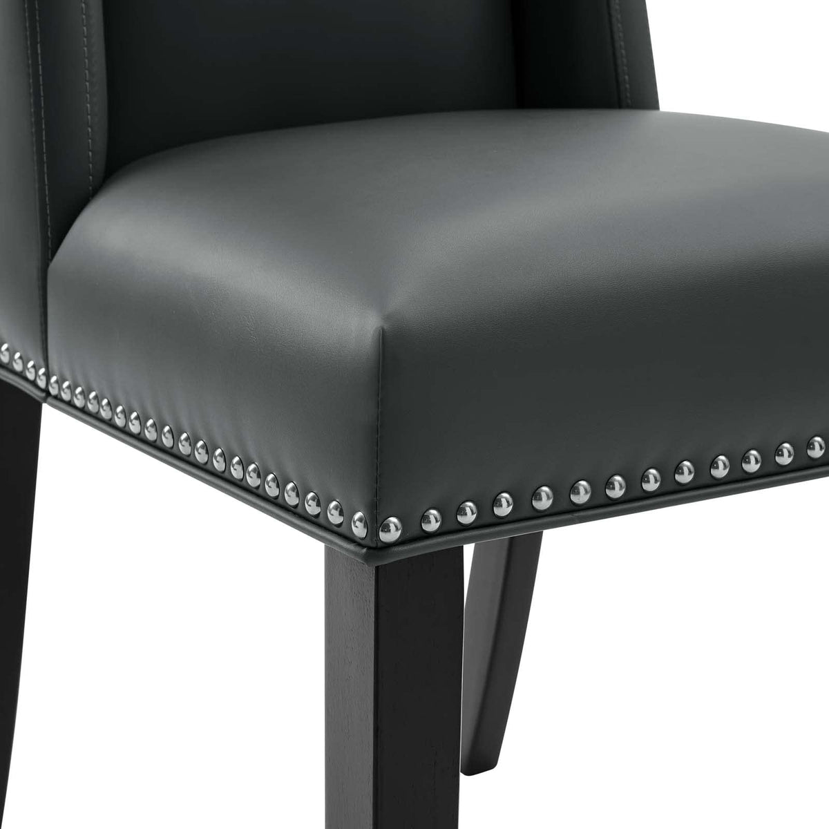 Modway Eei-2747-Gry-Set Baron Dining Chair Vinyl Set Of 2, Gray