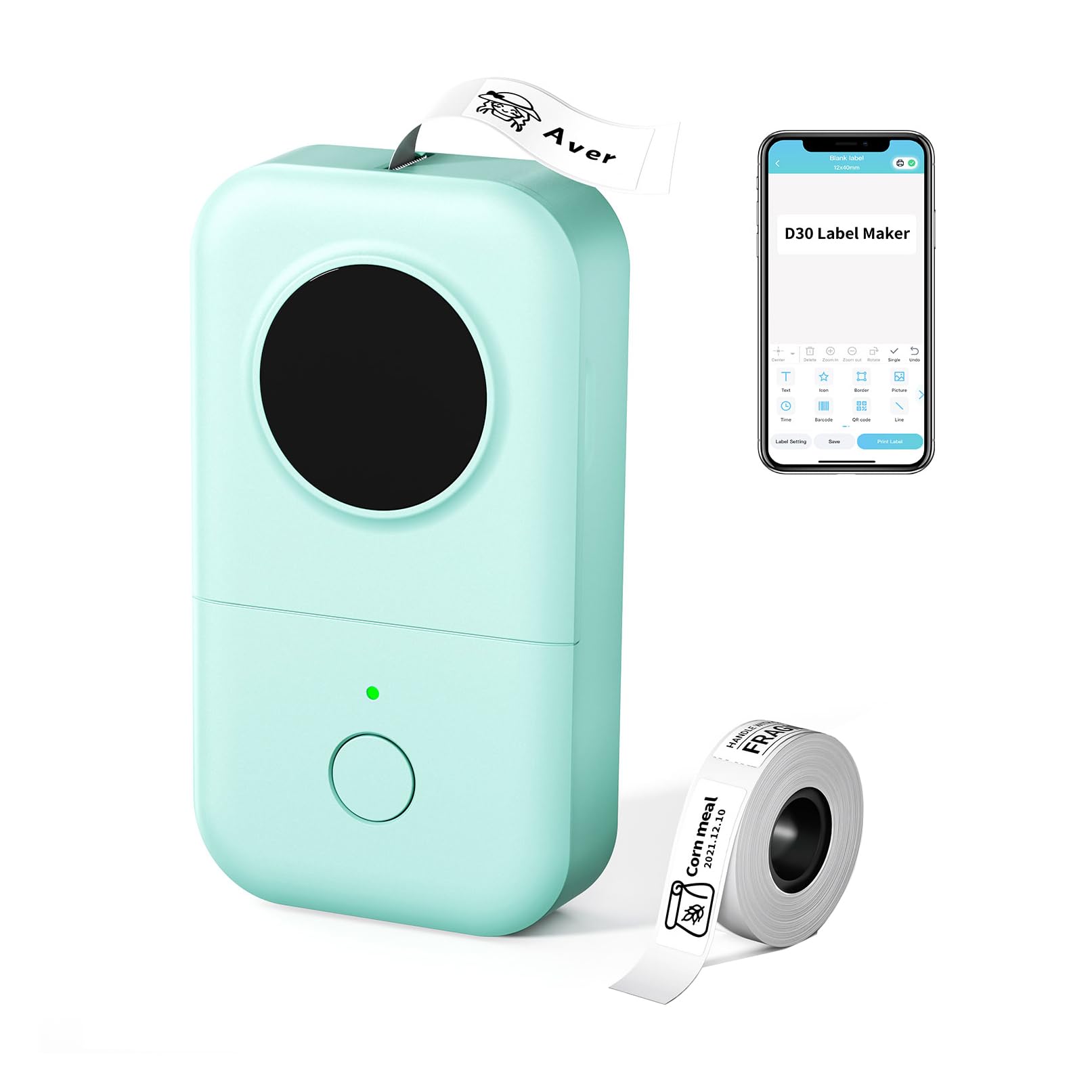 Phomemo Label Maker D30 Labeler,Sticker Printer Machine,Portable Bluetooth Label Printer,Labeler For School Office Home Organiza