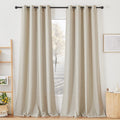 Nicetown Linen Curtains 108 Inch Length 2 Panels, Grommet Semi Sheer Linen Blend Luxury Window Drapes Privacy With Light Filteri