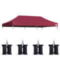 Eurmax Usa 10X20 Pop Up Canopy Replacement Canopy Tent Top Cover, Instant Canopy Top Cover Only, Choose 30 Colors,Bonus 4Pc Pack