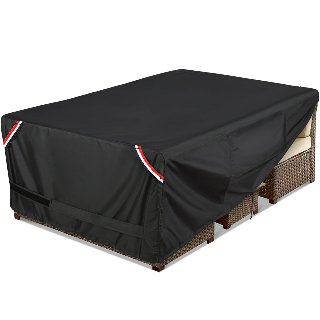 Kylinlucky Outdoor Patio Furniture Set Covers 126 X 63 Inch Waterproof Weatherproof Square Cover, Heavy Duty 600D For Outside Dining Table And Chairs Fit 10 X 5 Ft, 120 X 60 Inch