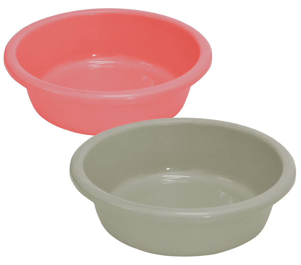 Kuber Industries Multiuses Unbreakable Plastic Knead Dough Basket/Basin Bowl For Home & Kitchen 6 Ltr Pack Of 2 (Light Pink & G