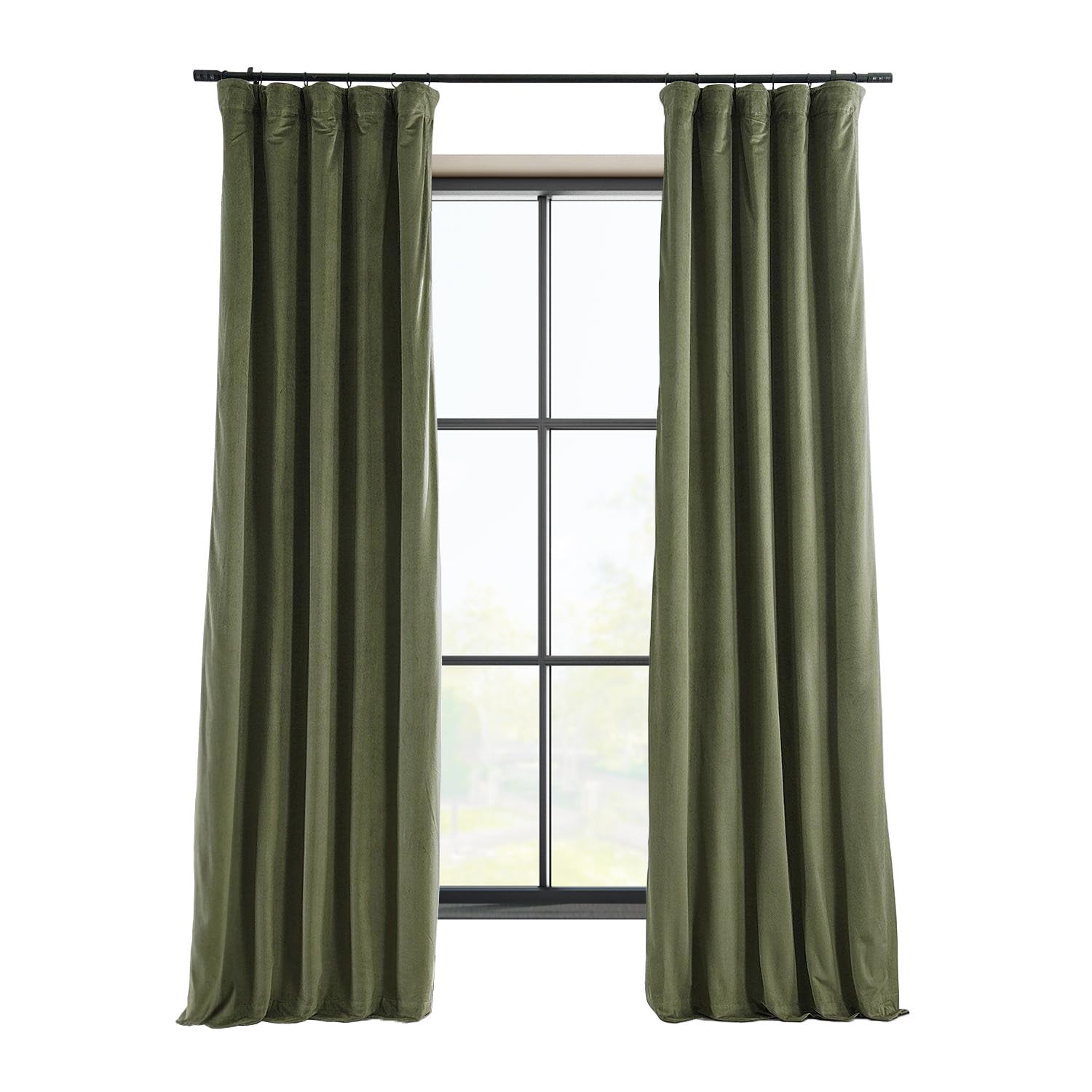 Hpd Half Price Drapes Signature Velvet Thermal Blackout Curtains For Living Room 108 Inch Long (1 Panel) Rod Pocket Insulated Blackout Curtains For Bedroom Window Curtains, 50W X 108L, Hunter Green