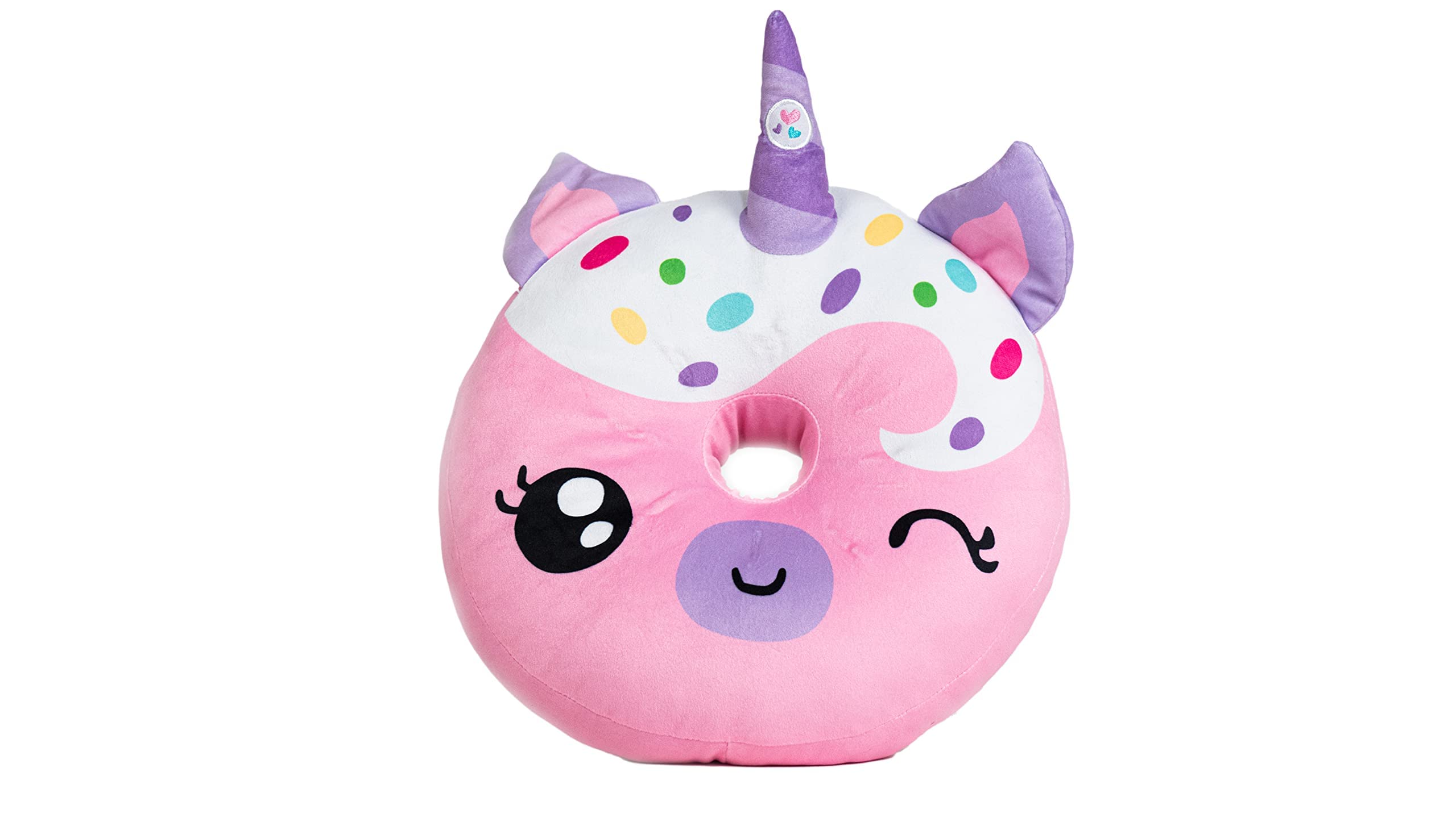 Unicorns & Robots Light Up Pillow - Plush LED Night Light, Oeko TEX Certified, Pink Unicorn Donut, 1 Count