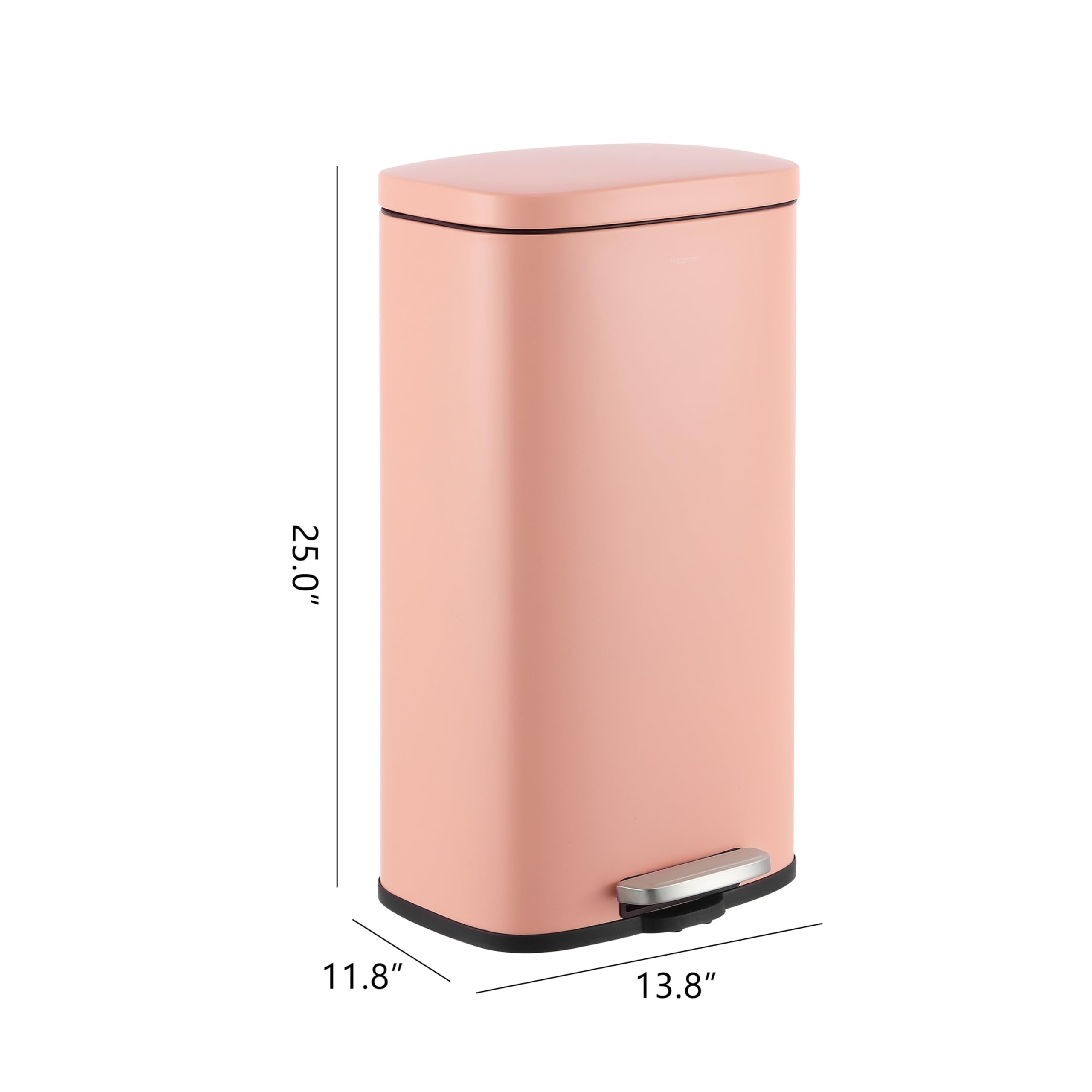 Happimess Hpm1011F Curtis 8-Gallon Step-Open Trash Can, Fingerprint Resistant, Modern, Minimalistic For Home, Kitchen, Laundry R