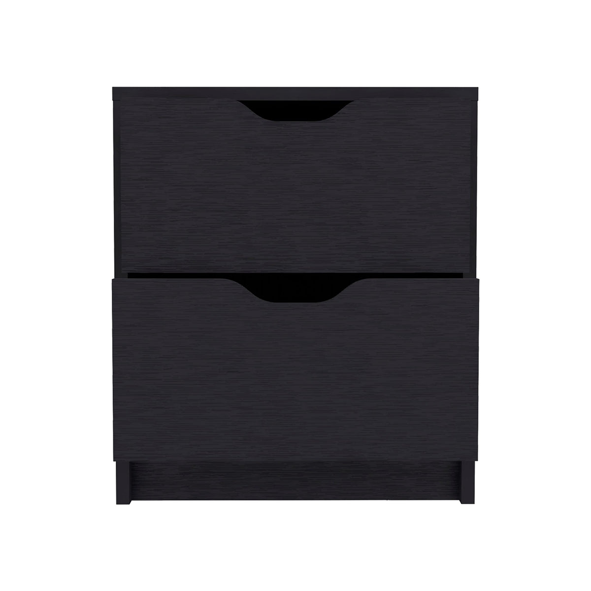 Double Drawer Nightstand 19" H, Bedside Table, Black