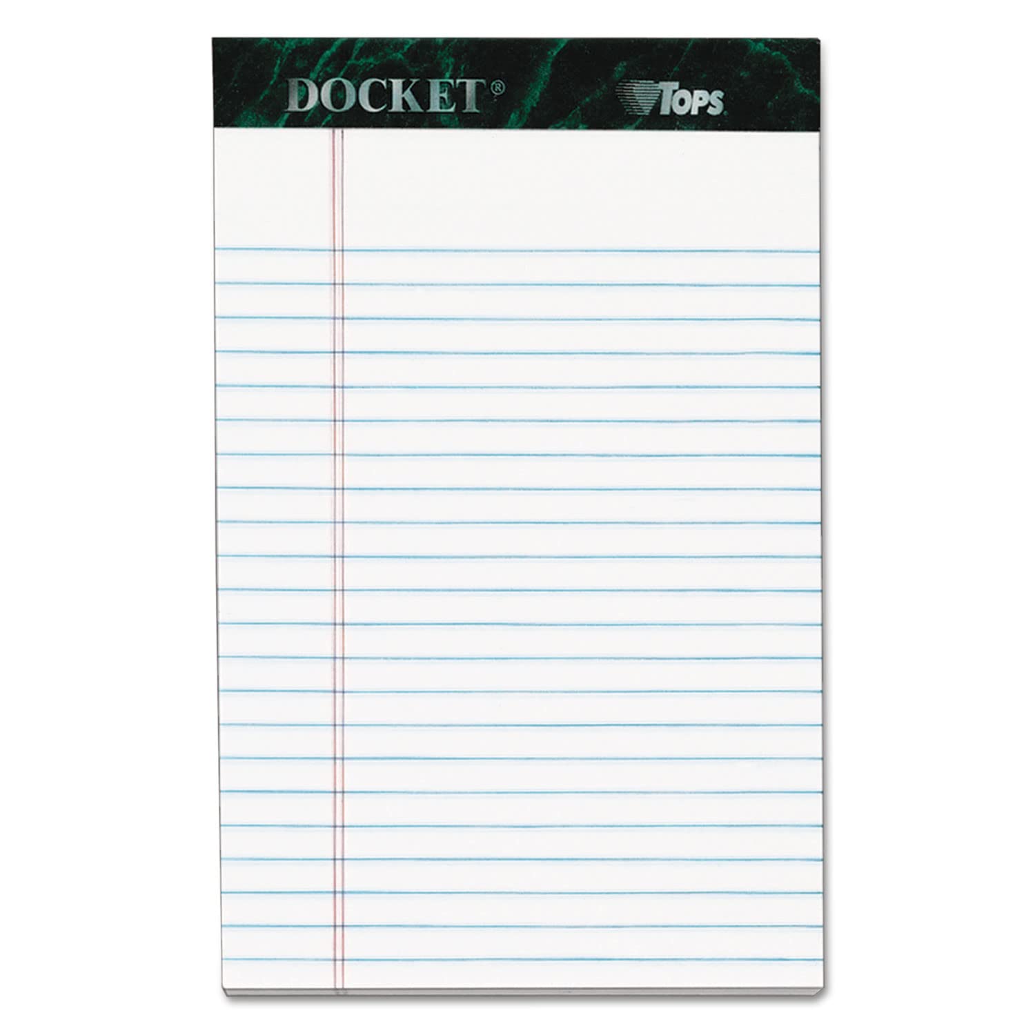 Tops Docket Writing Tablet, 5 X 8 Inches, Perforated, White, Narrow Rule, 50 Sheets Per Pad, 6 Pads Per Pack (63366)