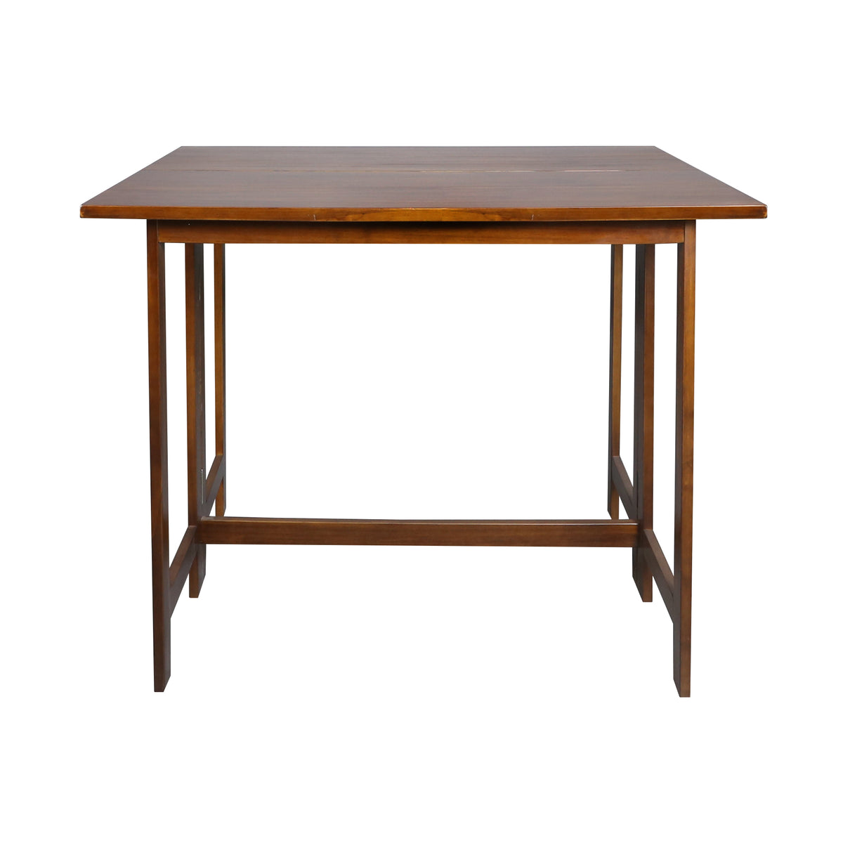 Casual Home Solid Wood Flip-Top Folding Console To Dining Convertible Table