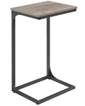 VASAGLE C-Shaped End Table, Side Table for Sofa, Couch Table with Metal Frame, Small TV Tray Table for Living Room, Bedroom, Gre