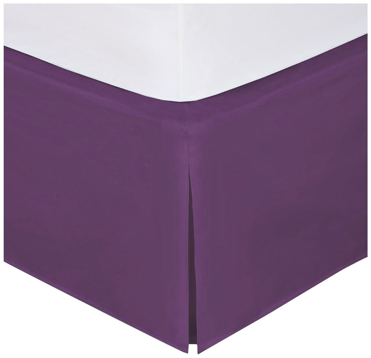 Fancy Collection Easy Care Bed Skirt Pleated Microfiber 14 Inch Drop Bed Skirt Solid New (Purple, Queen)