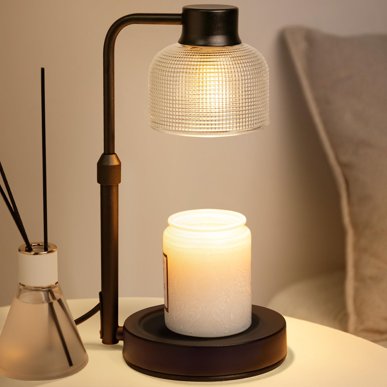 Candle Warmer Lamp with Timer: Adjustable Height Dimmable Candle Warmer 24-Hour Cycle Timer for Mom Home Decor House Warming Gif