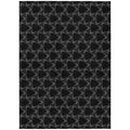 5' X 8' Black And White Geometric Washable Indoor Outdoor Area Rug