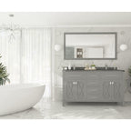 Laviva Wimbledon - 60 - Grey Cabinet Black Wood Marble Countertop