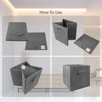 Ebigic Mini Size 1-Pack Cube Storage Bins 9.0''X7.5''X7.5'' Fabirc Foldable Closet Toy Organizer Collapsible Cloth Gray