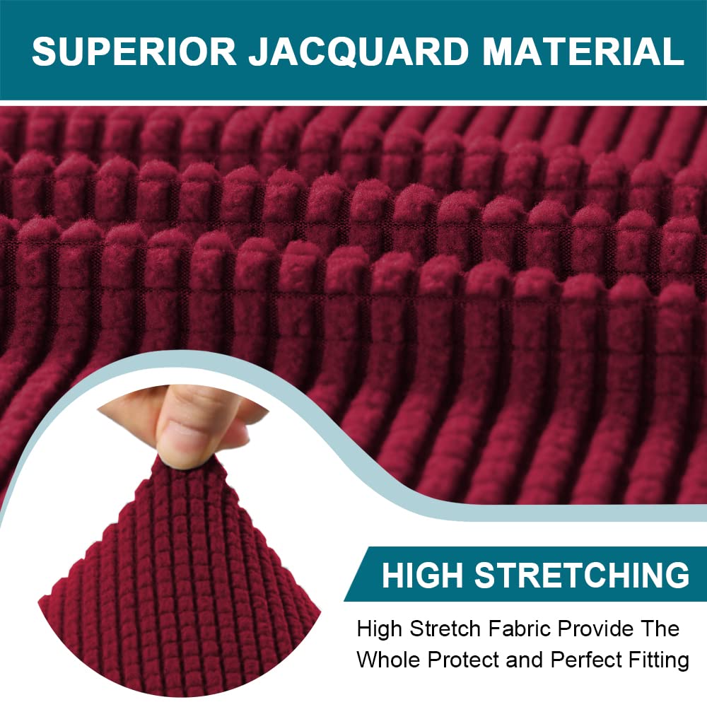 Turquoize T Cushion Chair Slipcover T Cushion Chair Covers For Living Room Stretch Sofa Couch Cover Soft Armchair Cover Furniture Covers With Individual T Cushion Seat Covers (Chair, Burgundy)