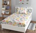 Fitted Cottonsingle Bedsheet (Elastic) With 1 Pillow Cover Single Gold 70 (RajatSingleA70_Bzr)