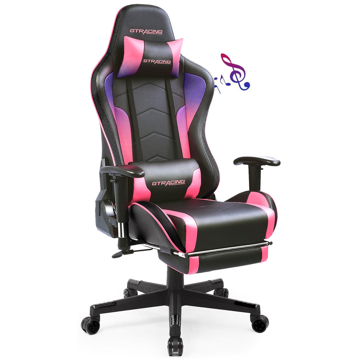 Gtracing Gaming Chair With Footrest Speakers Video Game Chair Bluetooth Music Heavy Duty Ergonomic Computer Office Desk Chair