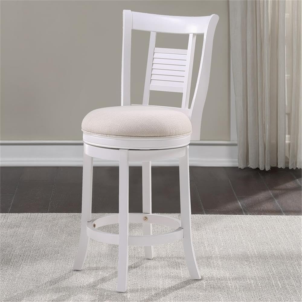 American Woodcrafters Grove Swivel Counter Bar Stool Solid Wood White Ivory 26" Seat Height