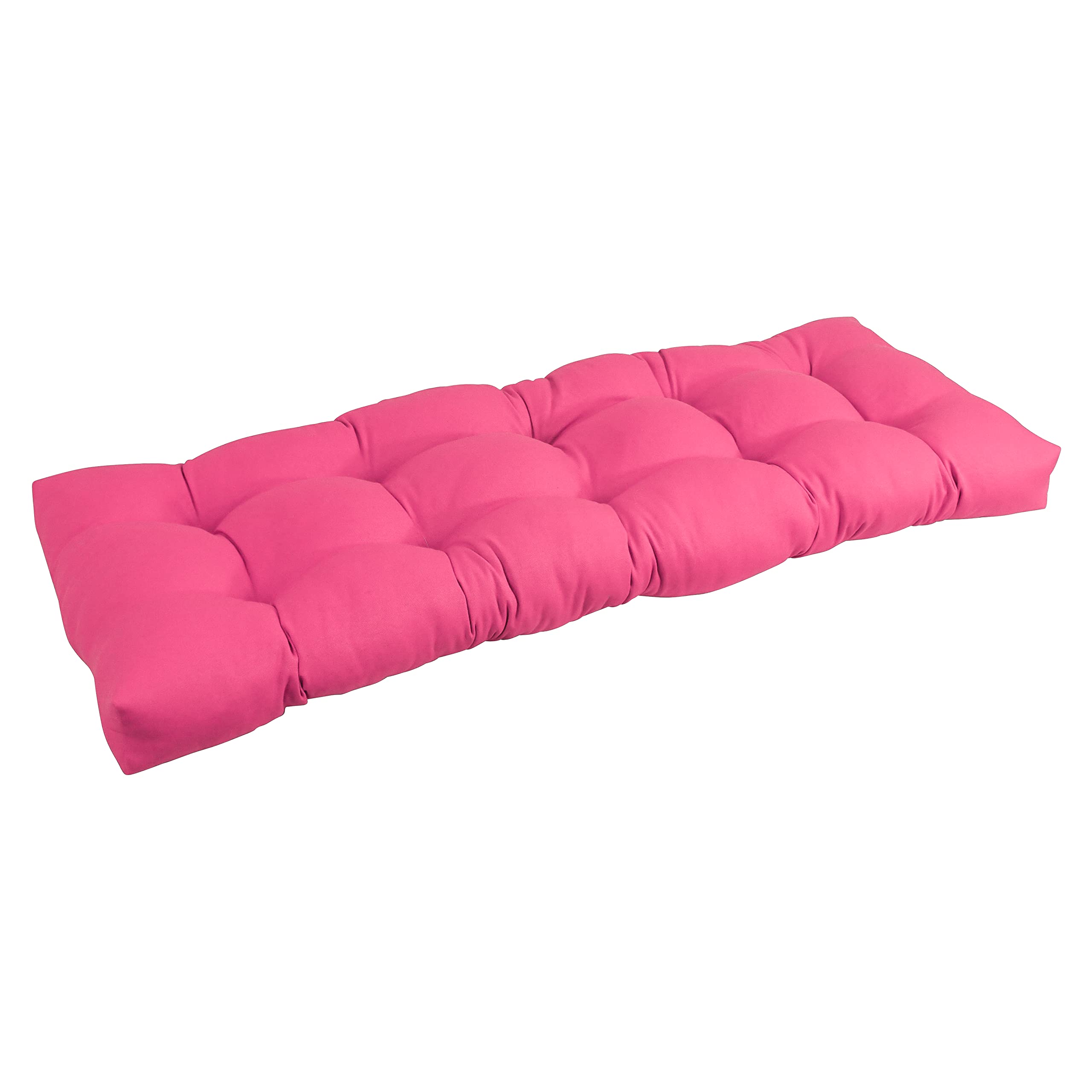 Blazing Needles Twill Tufted Bench Cushion, 46 x 19, Bery Berry