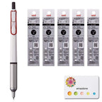 Uni Jetstream Edge 0.28Mm Oil-Based Ballpoint Pen, White Red Body (Sxn100328W.15)+Jetstream Edge 0.28Mm Ballpoint Pen Refills(Sx