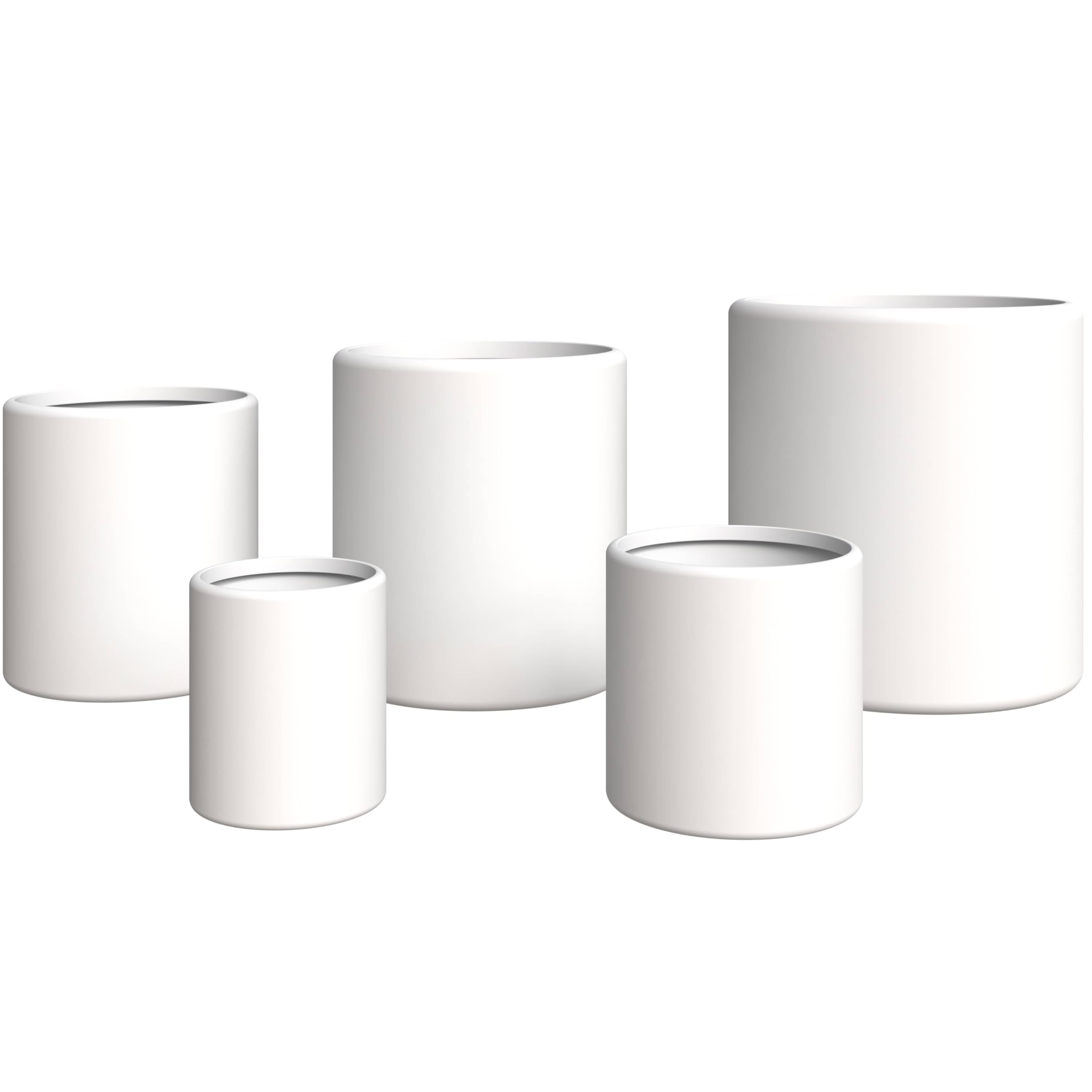 Tundra Series Poly Stone Planter Set in White