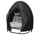 Boyspringg Patio Egg Chair Cover, 91X80 Inches, Extra Large Double Egg Chair Cover For Outdoor Furniture, Heavy Duty Swing Hanging Egg Chair Cover Waterproof, Anti-Uv, Dust-Proof(Black)