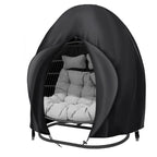 Boyspringg Patio Egg Chair Cover, 91X80 Inches, Extra Large Double Egg Chair Cover For Outdoor Furniture, Heavy Duty Swing Hanging Egg Chair Cover Waterproof, Anti-Uv, Dust-Proof(Black)