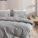 Clothknow Grey Comforter Set California King 3Pcs Light Gray Bedding Comforter Sets Grey Comforter King Size Soft Silver Comfort