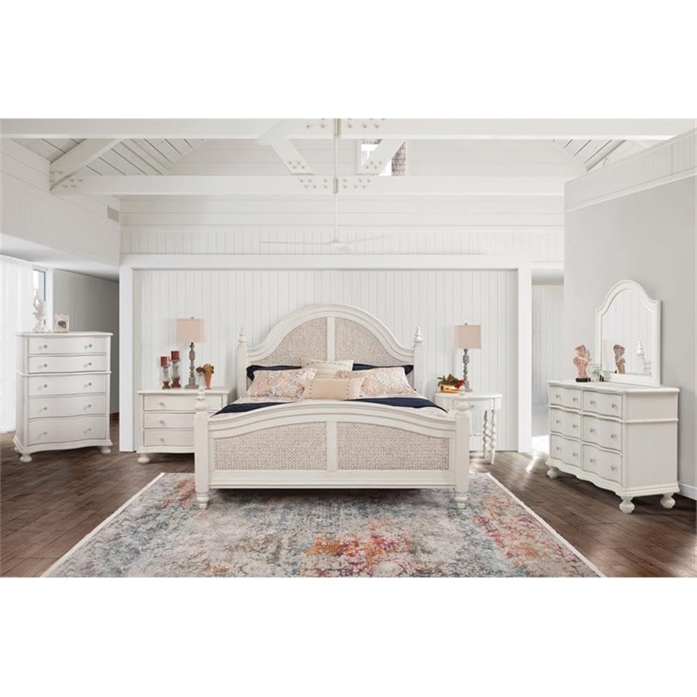 American Woodcrafters Rodanthe Dove White Wood Oval Accent Table