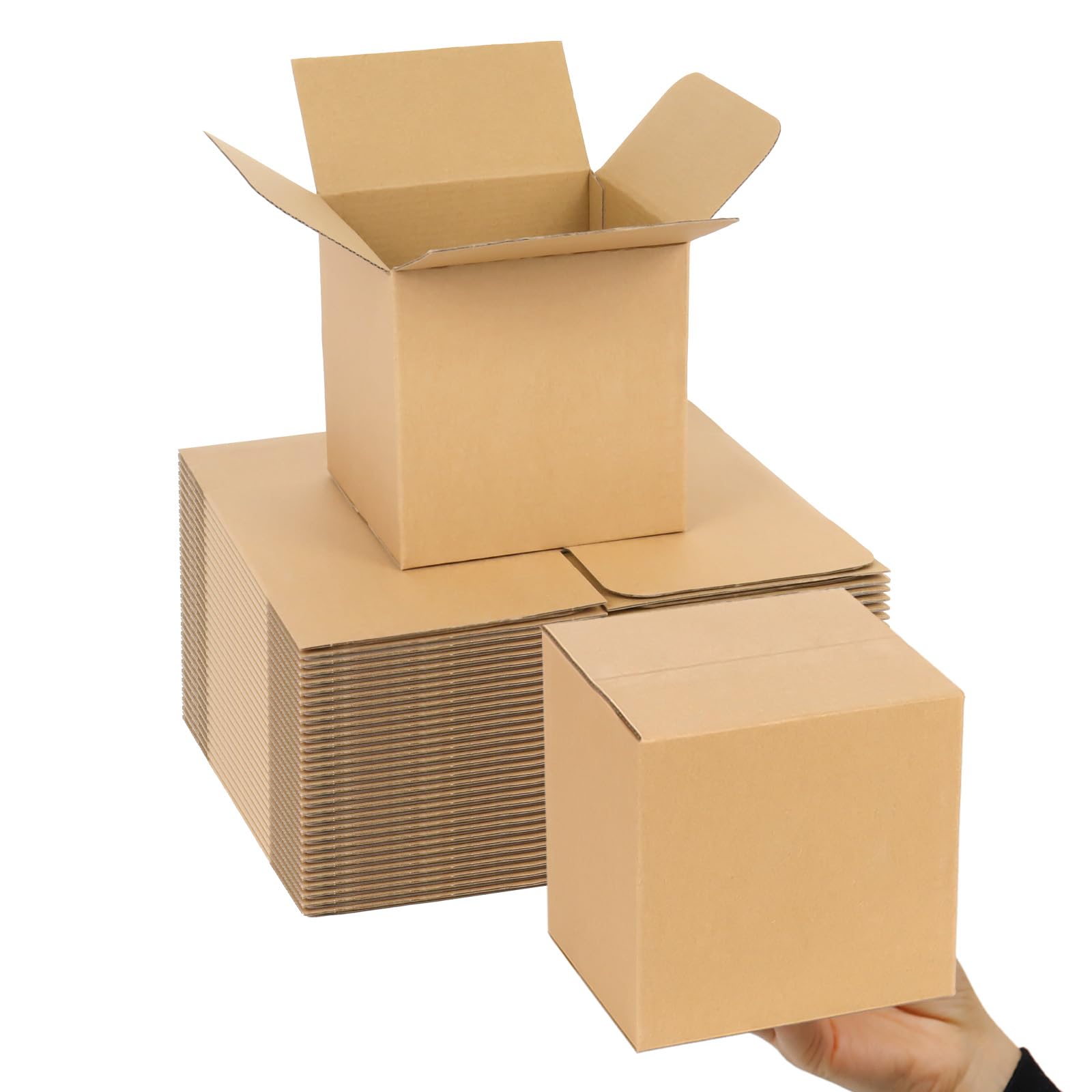 Small Shipping Boxes 6X6X6 Inches, 30 Pack Brown Corrugated Cardboard Boxes, Cube Mailer Boxes For Small Business Packaging Mail
