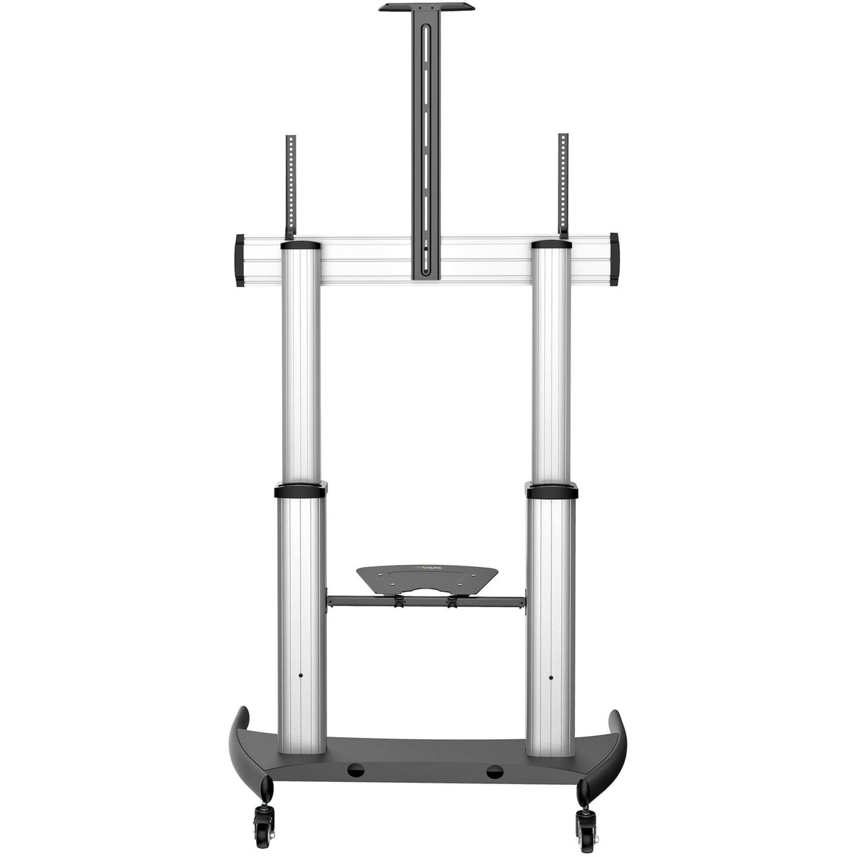 StarTech.com Mobile TV Stand - Heavy Duty TV Cart for 60-100" Display (100kg/220lb) - Height Adjustable Rolling Flat Screen Floor Standing on Wheels - Universal Television Mount w/Shelves (STNDMTV100)