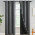 Yakamok 100% Blackout Curtains For Bedroom 84 Inch Length, Gray Full Light Blocking Drapes With Black Backing, Thermal Insulated