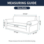 2025 New Stretch Sofa Slipcovers Couch Cover For 3 Cushion Furniture Protector Sofa Covers With Elastic Bottom Jacquard Fabric Small Checks For Pets, Kids -Sofa, Charcoal