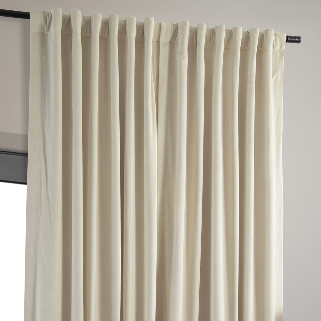 Hpd Half Price Drapes Signature Velvet Thermal Blackout Curtains For Living Room 120 Inch Long (1 Panel) Rod Pocket Insulated Blackout Curtains For Bedroom Window Curtains, 100W X 120L, Neutral Ground