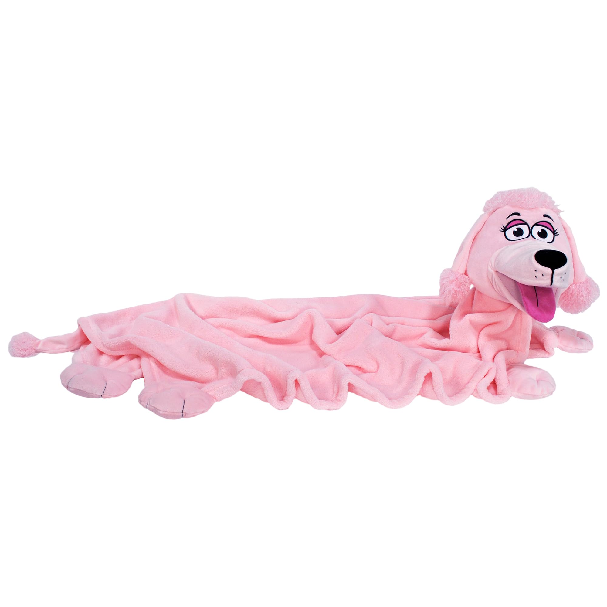 Cuddleuppets: Poodle - Pink - 2-in-1: Plush Puppet & Blanket, Soft Animal Character, Play All Day & Cuddle All Night, Kids Compa