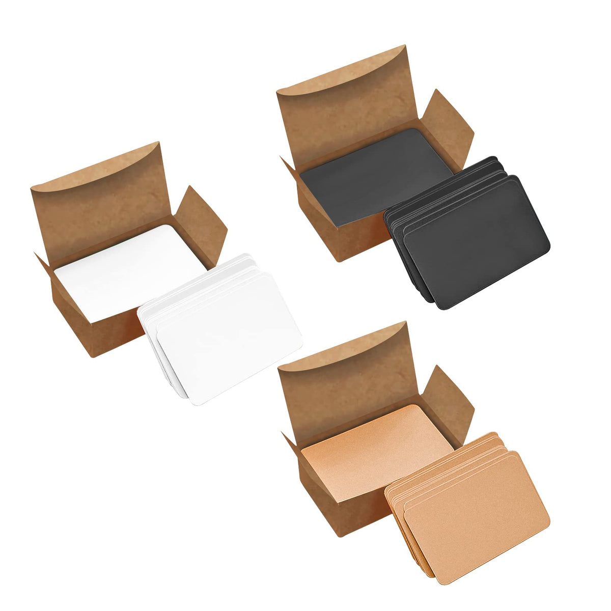 Vanra 300 Small Blank Cards 3.5X2 Inches Color Cardstock Study Flash Cards Index Cards, Unruled With Rounded Corners (Assorted C